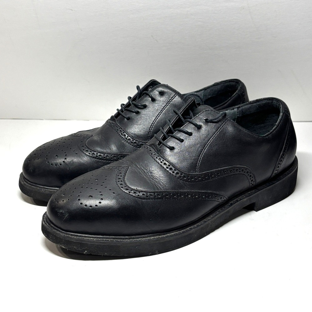 Florsheim Wingtip Oxford Mens Size 10 Black Leather Brogue F963 EH Shoes